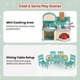 thumbnail image 5 of OLEOCA Family Deluxe Dollhouse Dining Set — Stove & Sink Unit, Fridge With Opening Doors, Table & Chairs, Dishes & Play Food — Dollhouse Furniture & Accessories for Ages 3+, 5 of 7