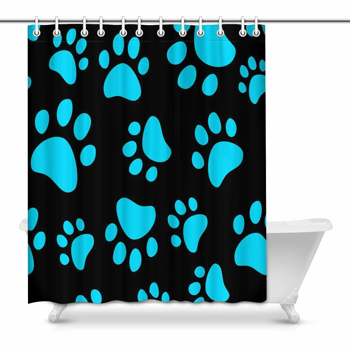 MKHERT green dog paws Bathroom Shower Curtain 60x72 inch