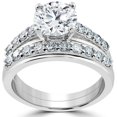 thumbnail image 1 of 3ct Diamond Engagement Wedding Ring Set 14K White Gold, 1 of 4