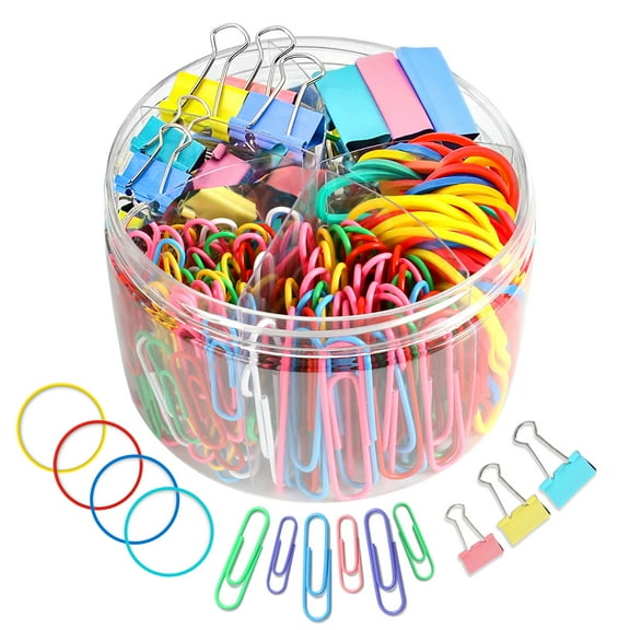 Saiveina Paper Clips Binder Clips, Colorful Office Clips Set, 240 Count