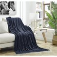 thumbnail image 1 of Couverture de 50 x 60 Po Derick avec Chenille&44; Marine - Polyester, 1 of 1