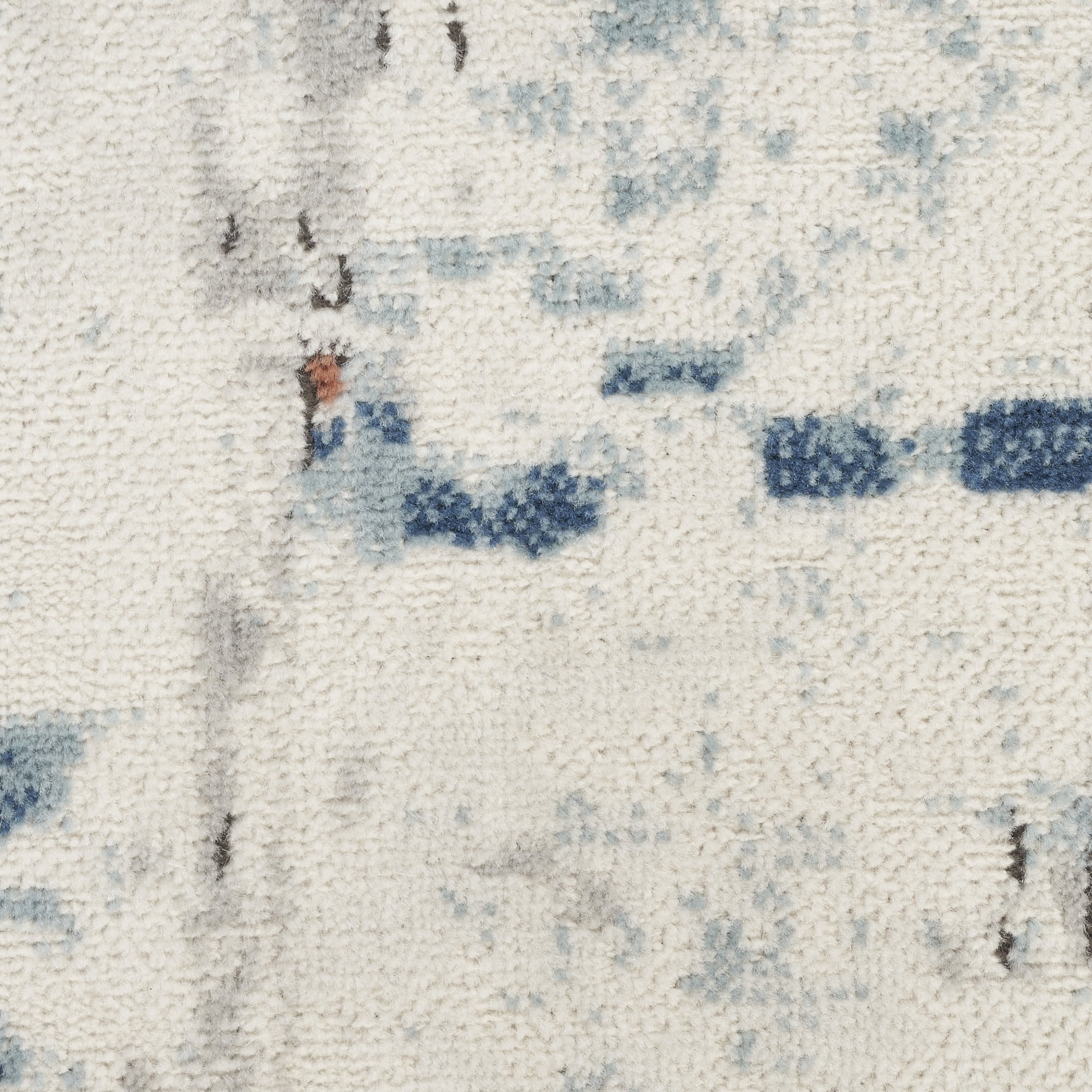 Nourison Concerto Abstract Beige Blue Rust 2'2" x 7'6" Area Rug, (2x8)