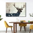 thumbnail image 2 of Shadudu Framed Canvas Home Artwork Decoration Black and with Antlers Animals Wildlife Block Print Abstract Elements Canvas Wall Art for Living Room Bedroom - 36x24in, 2 of 7
