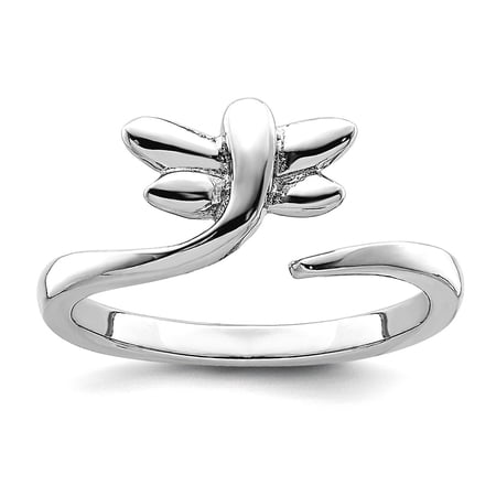 925 Sterling Silver Polished Dragonfly toe ring 1.65mm Wide toe ring for Women
