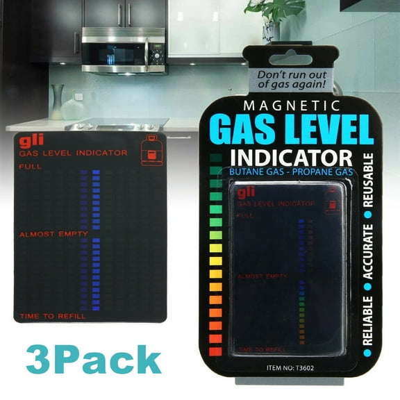 Magnetic Gauge Propane Butane LPG Fuel Gas Tank Bottle Level Indicator - 3 PACK