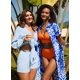 thumbnail image 5 of Conjunto de bikini Herseas para mujer, acolchado, corte frontal torcido, naranja, 5 of 6