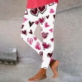 thumbnail image 2 of Feancey 90% Off Clearance Sale Womens Valentines Day Workout Leggings Cute Heart Print Stretchy Tummy Control Yoga Tights Soft Seamless High Waisted Skinny Pants White L, 2 of 8