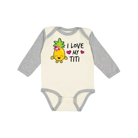 

Inktastic I Love My Titi with Pineapple Gift Baby Girl Long Sleeve Bodysuit