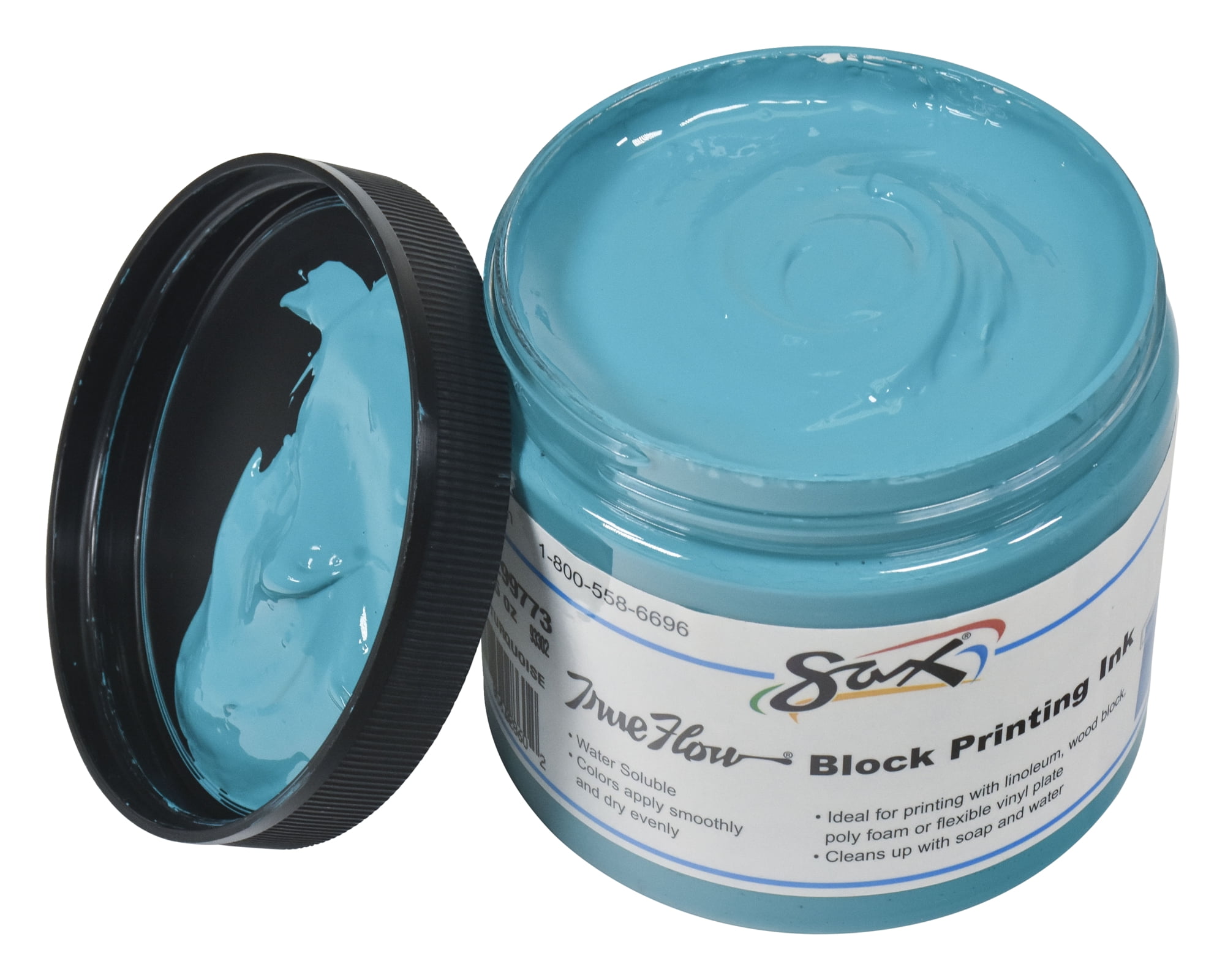 Sax True Flow Non-Toxic Water Soluble Block Printing Ink, 5 oz Tube, Turquoise