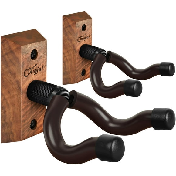 Soporte de pared para guitarra SNIGJAT de madera dura en forma de V, paquete de 2 unidades