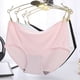 thumbnail image 4 of ZXYOUPING 3pcs Mujeres Bragas Sin Costuras De Seda De Hielo Rastro Ropa Interior De Cintura Media Color Caramelo Algodón Entrepierna Lencería M-XXLpangjing, 4 of 4