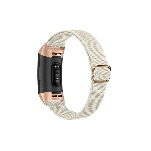 Elastic Strap Loop for Fitbit Charge 3/4 Band Nylon Watchbands Bracelets with Metal Adapters for Fitbit Charge 5/6 Smart Watch starlight for fitbit Charge 5