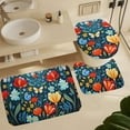 thumbnail image 6 of Watercolor Wildflowers Bathroom Sets with Shower Curtain And Rugs, Incl with 12 Hooks，Toilet Lid Oval Rug, 6 of 8