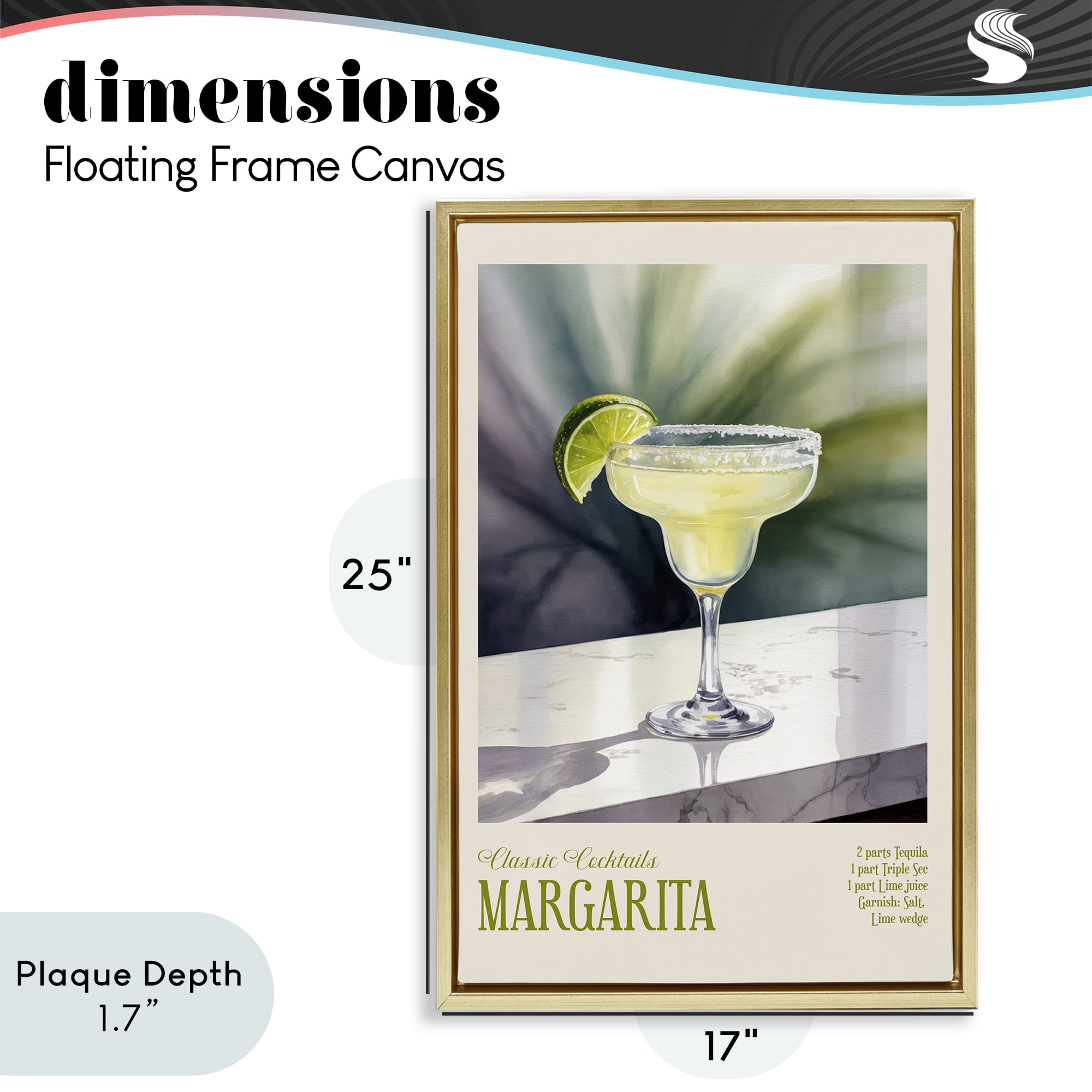 Stupell Industries Margarita on Marble Gold Framed Floater Canvas Wall Art, design by Andreas Magnusson