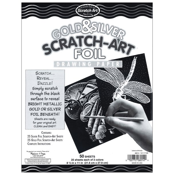 Metallic Foil ScratchArt® Paper, 50 sheets