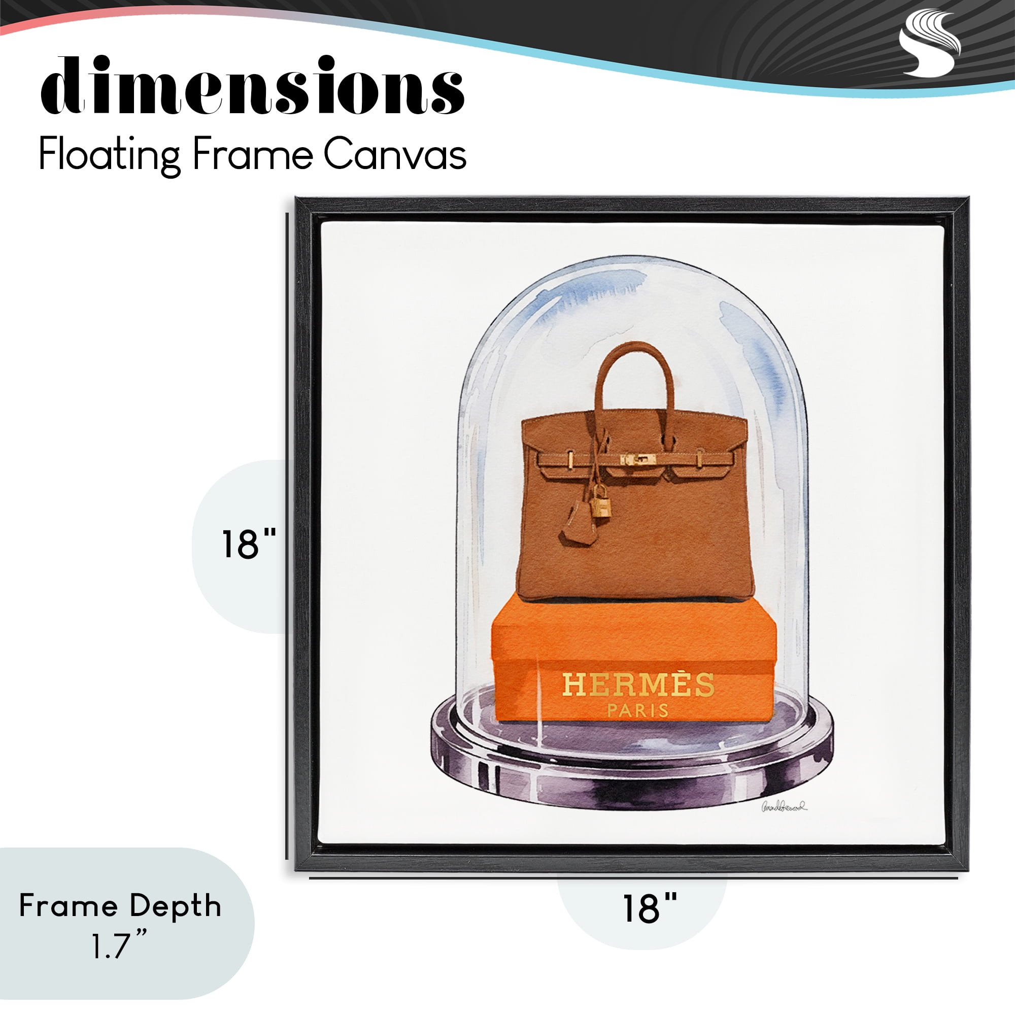Stupell Industries Luxury Handbag Dome Black Framed Floater Canvas Wall Art, design by Amanda Greenwood