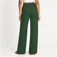 thumbnail image 4 of YTCAMLO Womens Cotton Pants Elastic High Waist Casual Palazzo Trousers with Pockets Casual Lightweight Breathable Flowy Wide Leg Pants, 4 of 9