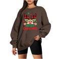 thumbnail image 2 of Pntutb Mujer Moda Suelta Manga Larga Cuello Redondo Blusa Navidad Impresión Camiseta tops Pntutb Pntutb-5886, 2 of 5