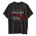 thumbnail image 4 of Parejas Camisas Navideñas Para Hombres Mujeres Vintage Mangas Caídas Sol Luna Estampado Manga Corta Blusa Odeerbi  ODB208697, 4 of 9