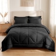 thumbnail image 2 of WISHEAD 7 Piece King Comforter Set Bed in a Bag, Ultra Soft Bedding Sets with Sheets & Pillowcases, All Season Quilted Luxury Bedding, Black, 2 of 9