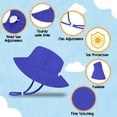 thumbnail image 4 of Protective Baby Sun Hat With UPF 50+ Protection Adjustable Infant Summer Beach Bucket Hats For Boy & Girl Breathable Toddler Swim Pool Play Sunhat With Wide Brim 2-5 Years Royel Blue (50-54 cm), 4 of 5