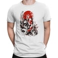 thumbnail image 2 of Smartprints Japanese Koi Fish Red Sun Sakura Men's T-Shirt White, Cotton, S, 2 of 4