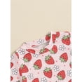 thumbnail image 6 of Suealasg Little Girls Summer Outfits Strawberry Print Round Neck Short Sleeve Tops + Elastic Waist Flare Pants 1T 2T 3T 4T 5T Kids Girls Beach Vacation Clothes, 6 of 8