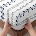 thumbnail image 3 of Cal.King Size Fitted Sheet Set - Simple Striped 3 Piece Bedding Sets 16" Deep Pocket Fitted Sheet with 2 Pillowcases, Modern Minimalist Lines Pattern Brushed Microfiber Hotel Luxury Bed Sheets, 3 of 9