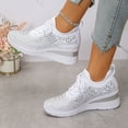 thumbnail image 2 of DXOUPM Running Shoes for Women Low Top Rhinestone Fashion Breathable Mesh Upper Sneakers, 2 of 3