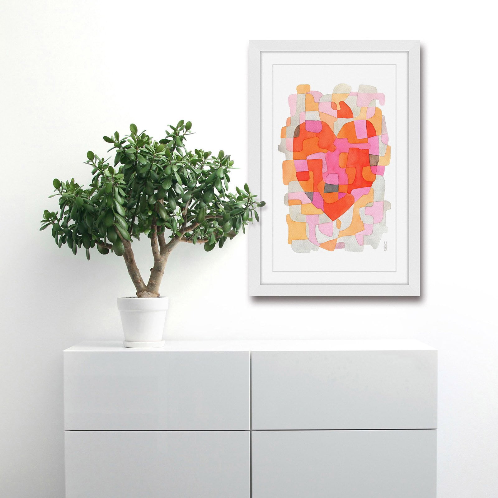 Marmont Hill 'Splash Of Heart' by Yolanta Gawlik Framed Painting Print