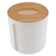 thumbnail image 4 of ColoMX Dispensador de papel higiénico de tejido redondo, caja de papel en rollo de plástico con tapa de bambú, 4 of 8