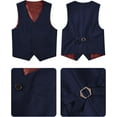 thumbnail image 5 of Boys Suit for Kids Tuxedo Vest and Pants Set with Shirt Tie and Bowtie Formal Dresswear, 5 of 11
