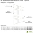 thumbnail image 2 of Ekena millwork 94 1/2"L (Adjustable 94 1/2"H to 120"H) Ashford Square Panel Full Wall Wainscot Paneling Kit, 2 of 10