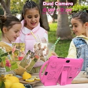 Kids Tablets 7 inch Android 12, 4GB RAM 32GB ROM, 512GB Expandable, with Parental Control, Google Certified, WiFi, Bluetooth, Dual Camera with Silicone Case(Pink)