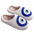 thumbnail image 1 of Zapatillas Ojo Piel esponjosa Acogedor plano Slip-On Artículos para el hogar (44-45) Azul, 1 of 9