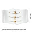 thumbnail image 4 of Slccxzc Women Wide Belt New Metal Buckle Women Elastic Waistband Leather Rivet Ultra Wide Belt Elastic Belts For Woman, 4 of 6