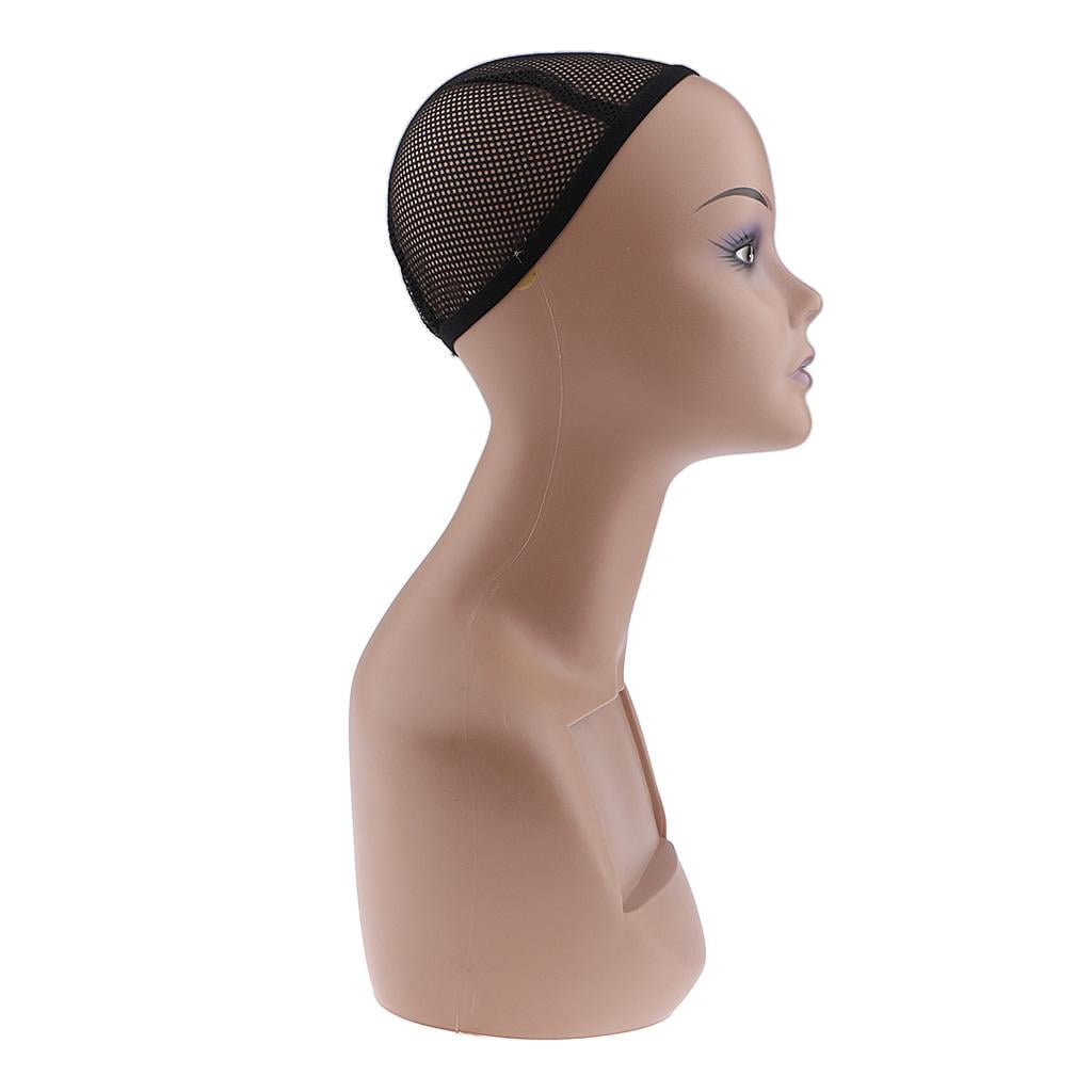 EHJRE Manikin Head Bust with Net for Wigs Styling Making, Hats, Sunglasses Display - Purple Lip