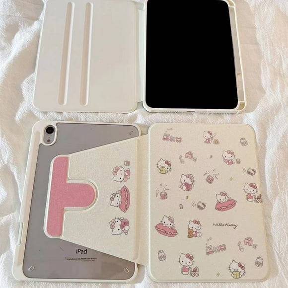 Hello Kitty Daily Illustration Anti-fall air345 three-fold 2024 Apple tablet protective cover iPad protective cover pro