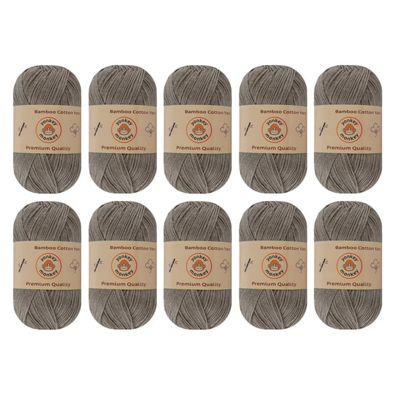 10-Pack Yonkey Monkey Skein Tencel Yarn - 70% Bamboo, 30% Cotton (Camel 9031)