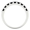 thumbnail image 5 of 0.63 ctw Wedding Band for Women - 18K White Gold Natural Onyx Stackable Eternity Ring, 5 of 6
