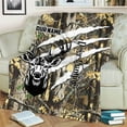 thumbnail image 2 of Personalized Deer Hunting Blanket – Custom Name Camo Forest Hunter Throw Blanket – Buck Head Design for Men – Outdoor Hunting Gift Cozy Fleece & Sherpa, 2 of 4