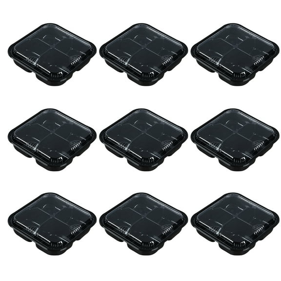 TAILTOSS Fruit Salad Packaging Box Plastic 10Pcs 7.9x7.9x2.2in For Daily Use