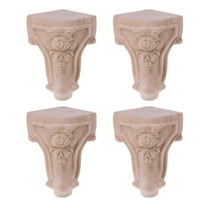 4 Pcs Wooden Carved Furniture Legs Right Sofa Legs for Cabinet Bedside Table Furniture Hardware