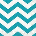 thumbnail image 2 of Chevron Paper Beverage Napkins, Teal, 16ct, 2 of 2