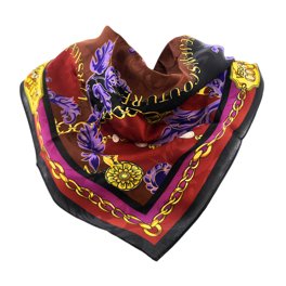 Versace Jeans Couture Multicolor Chainlink Print Silk Scarf Versace Jeans Couture Multicolor Chainlink Print Silk Scarf