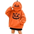 thumbnail image 6 of KICILVS Pumpkin Sweatshirt Kids Oversized Novelty Face with Kangaroo Pocket Cute Halloween Costume Pullover Youth Wear, 6 of 7