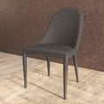 thumbnail image 4 of LeisureMod Seville Modern Dining Side Chair Armless, Leather, Metal Legs by  Grey, 4 of 10