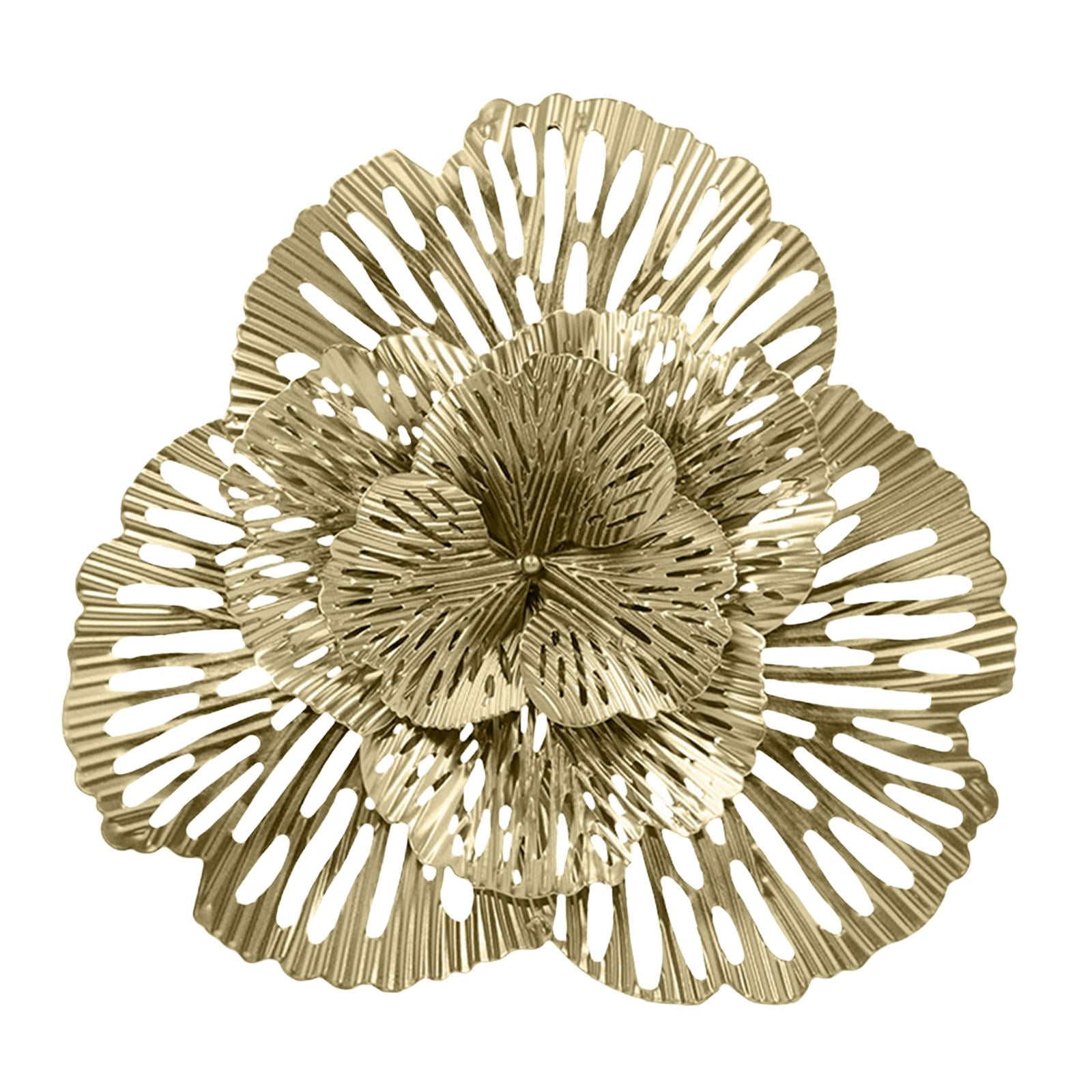 3D Metal Wall Decor, Luxury Collectible Accents Wall Art Sculpture Craft Multiple Blossoms