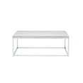 thumbnail image 3 of ACME Snyder Rectangular Wooden Coffee Table in Chrome and White, 3 of 5