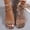 Rose Gold, variant on Women's Sparkly Rhinestone Sandals - Gold Ankle Strap Flats, Adjustable Open-Toe Footwear for Party, Wedding & Vacation Silver 8.5(41)